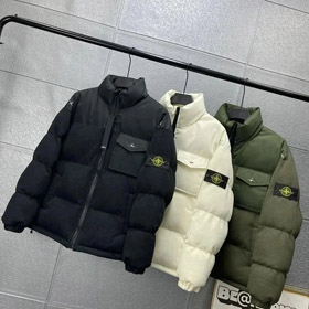 Stone Island zipper stand collar down jacket-4395  